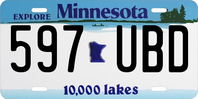 MN license plate 597UBD