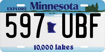 MN license plate 597UBF