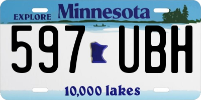 MN license plate 597UBH