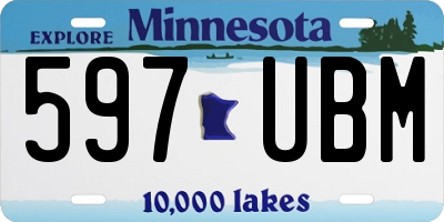 MN license plate 597UBM