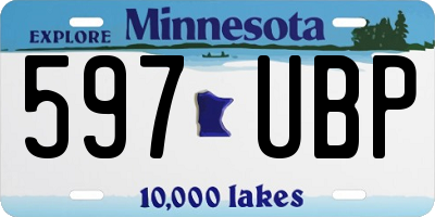MN license plate 597UBP