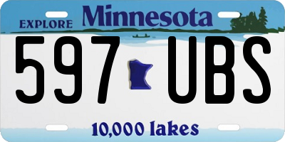 MN license plate 597UBS