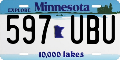 MN license plate 597UBU