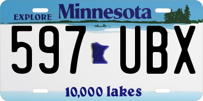 MN license plate 597UBX