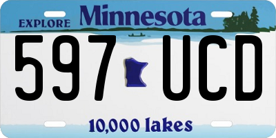 MN license plate 597UCD