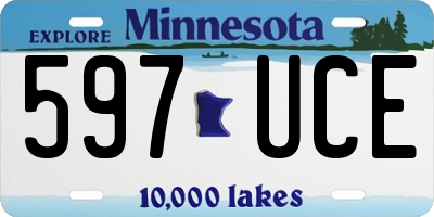 MN license plate 597UCE