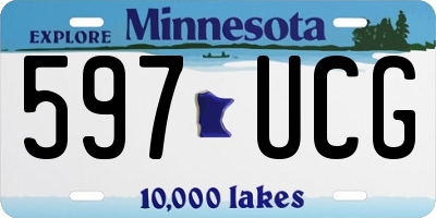 MN license plate 597UCG