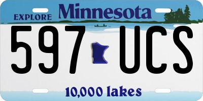 MN license plate 597UCS