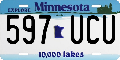 MN license plate 597UCU