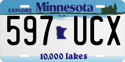 MN license plate 597UCX