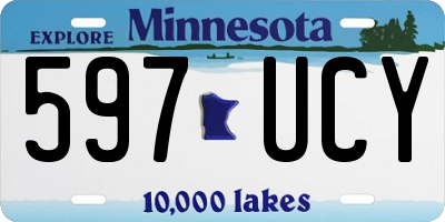 MN license plate 597UCY