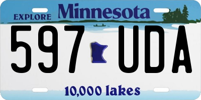 MN license plate 597UDA