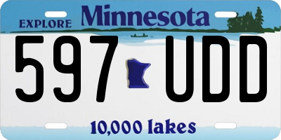 MN license plate 597UDD