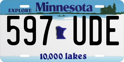 MN license plate 597UDE