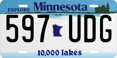 MN license plate 597UDG