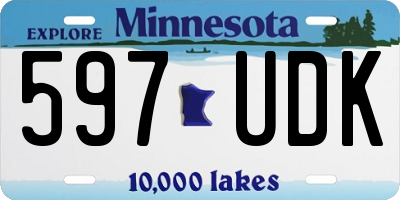 MN license plate 597UDK