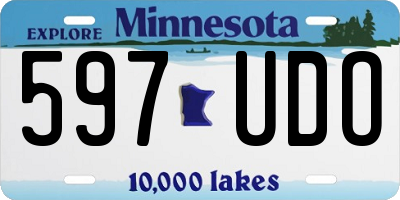 MN license plate 597UDO