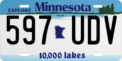 MN license plate 597UDV