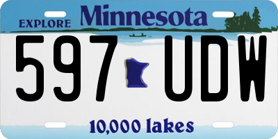 MN license plate 597UDW