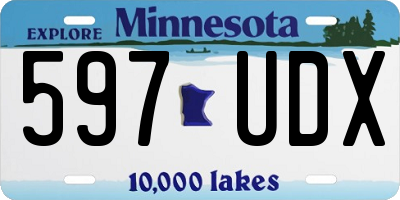 MN license plate 597UDX