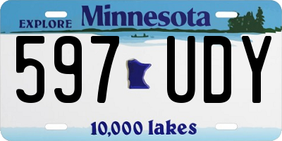 MN license plate 597UDY