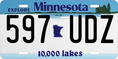 MN license plate 597UDZ