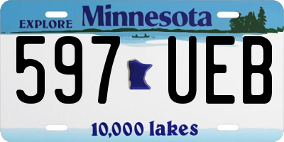 MN license plate 597UEB