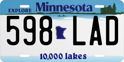 MN license plate 598LAD