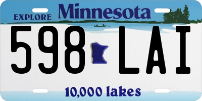 MN license plate 598LAI