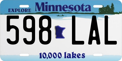MN license plate 598LAL