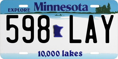 MN license plate 598LAY