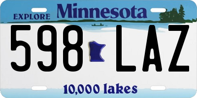 MN license plate 598LAZ