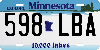 MN license plate 598LBA