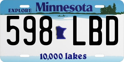 MN license plate 598LBD