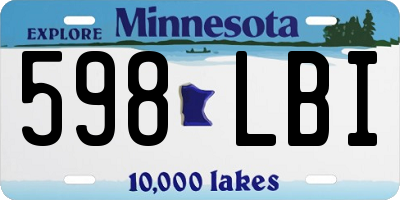 MN license plate 598LBI
