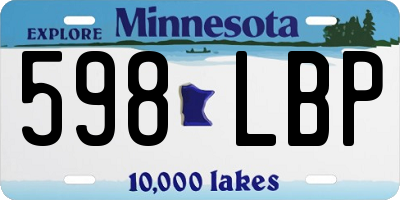 MN license plate 598LBP