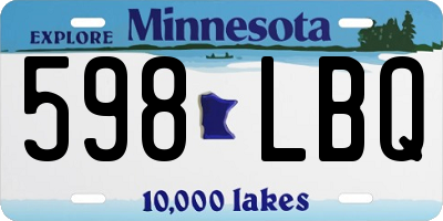 MN license plate 598LBQ