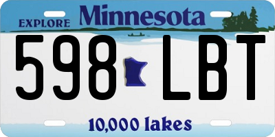 MN license plate 598LBT