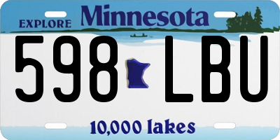 MN license plate 598LBU