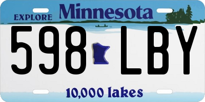 MN license plate 598LBY