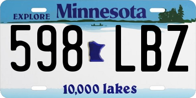 MN license plate 598LBZ
