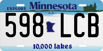 MN license plate 598LCB