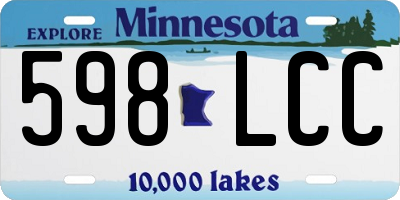 MN license plate 598LCC