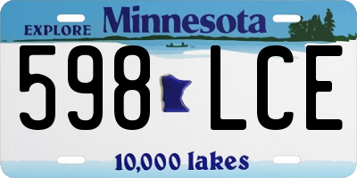 MN license plate 598LCE