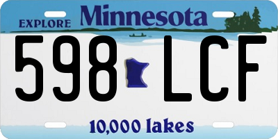 MN license plate 598LCF