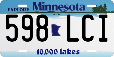 MN license plate 598LCI
