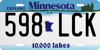 MN license plate 598LCK