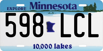 MN license plate 598LCL