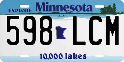 MN license plate 598LCM
