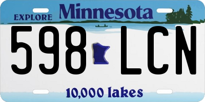MN license plate 598LCN